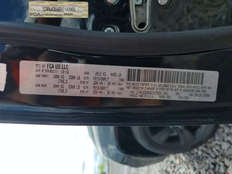 2017 Jeep Compass მანქანა იყიდება აუქციონზე, vin: 1C4NJCBA6HD147955, აუქციონის ნომერი: 54867226