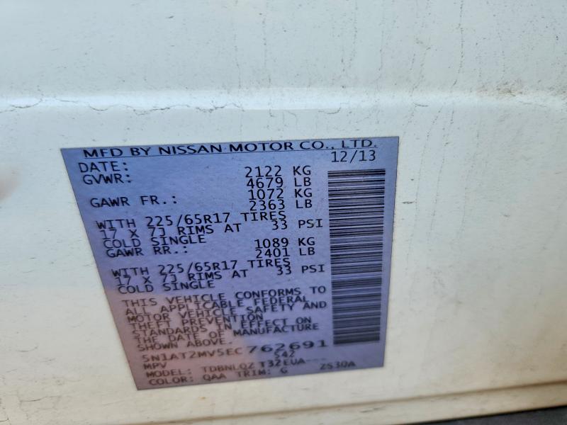Продажа на аукционе авто 2014 Nissan Rogue, vin: 5N1AT2MV5EC762691, номер лота: 54072986