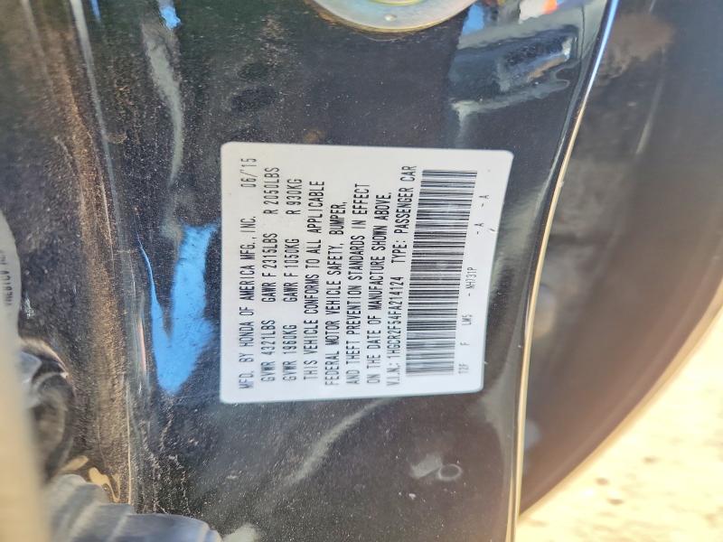 53657926 :رقم المزاد ، 1HGCR2F54FA214124 vin ، 2015 Honda Accord مزاد بيع