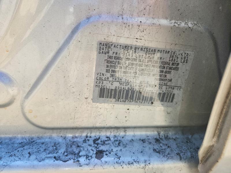 Aukcja sprzedaży 2019 Nissan Sentra, vin: 3N1AB7AP9KY237231, numer aukcji: 55274596