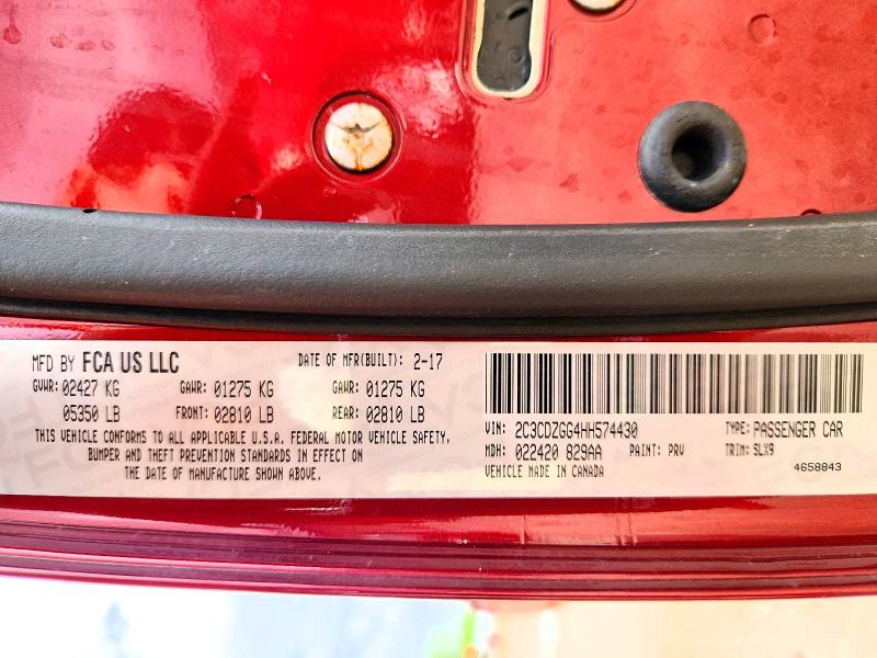 Aukcja sprzedaży 2017 Dodge Challenger, vin: 2C3CDZGG4HH574430, numer aukcji: 54077796