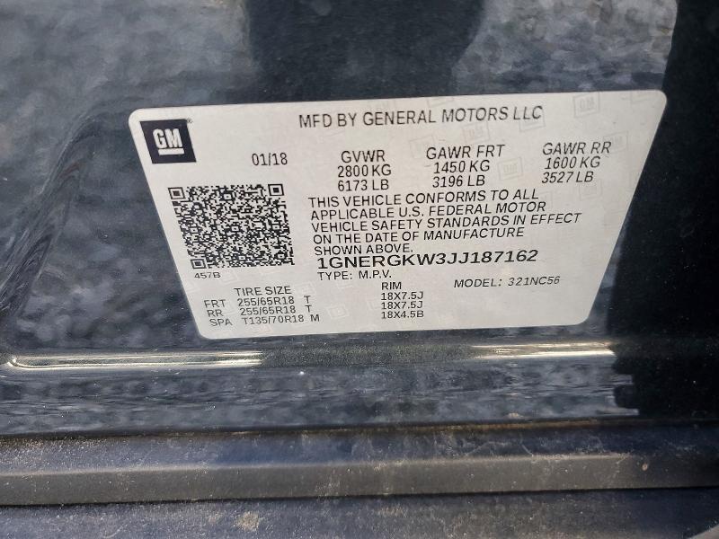 Продаж на аукціоні авто 2018 Chevrolet Traverse, vin: 1GNERGKW3JJ187162, номер лоту: 54066656