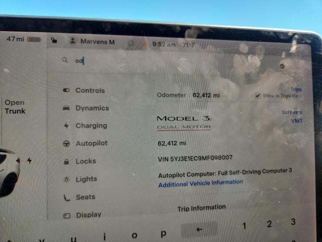Продажа на аукционе авто 2021 Tesla Model 3, vin: 5YJ3E1EC9MF098007, номер лота: 50750756