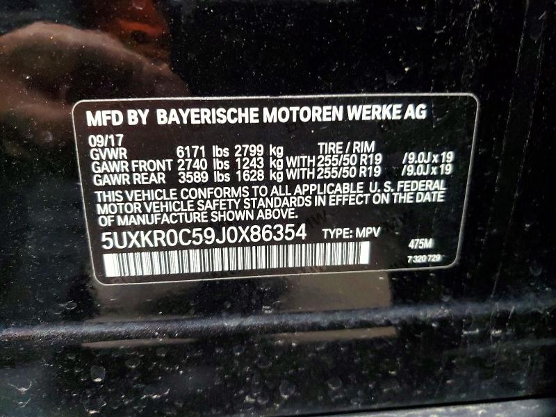 Продаж на аукціоні авто 2018 Bmw X5, vin: 5UXKR0C59J0X86354, номер лоту: 51834736