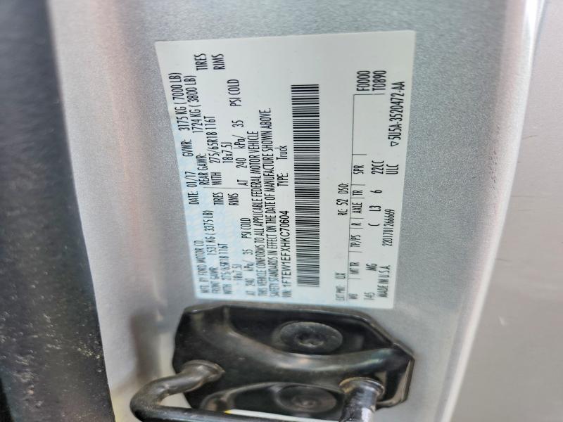 Aukcja sprzedaży 2017 Ford F150, vin: 1FTEW1EFXHKC70604, numer aukcji: 54970376