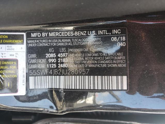 Продажа на аукционе авто 2018 Mercedes-benz C, vin: 55SWF4JB2JU280957, номер лота: 52879826