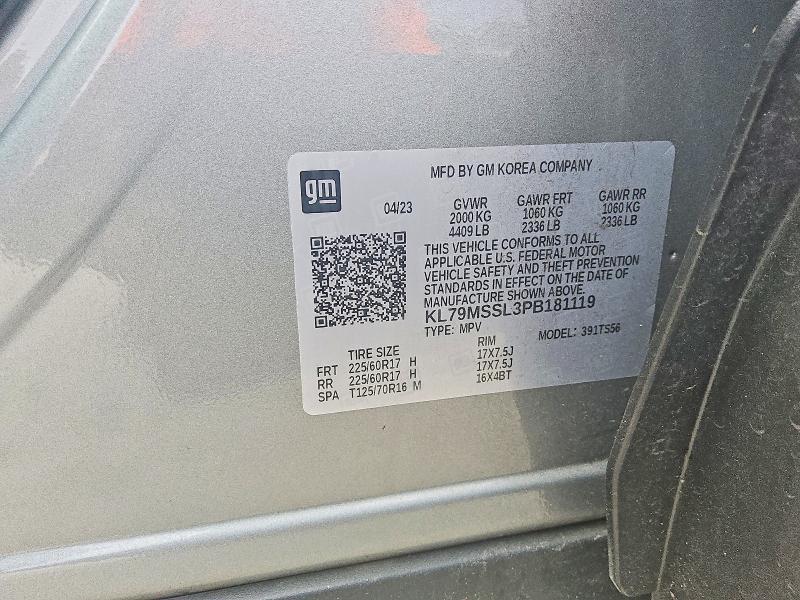Продаж на аукціоні авто 2023 Chevrolet Trailblazer, vin: KL79MSSL3PB181119, номер лоту: 54277486