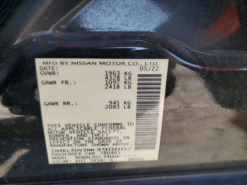 Aukcja sprzedaży 2022 Nissan Altima, vin: 1N4BL4DV3NN390007, numer aukcji: 54262576