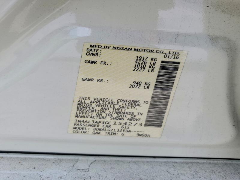 Продажа на аукционе авто 2016 Nissan Altima, vin: 1N4AL3AP3GC154273, номер лота: 54941426