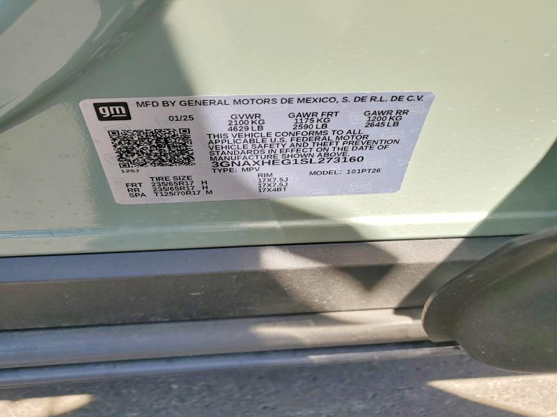 Aukcja sprzedaży 2025 Chevrolet Equinox, vin: 3GNAXHEG1SL273160, numer aukcji: 54121916