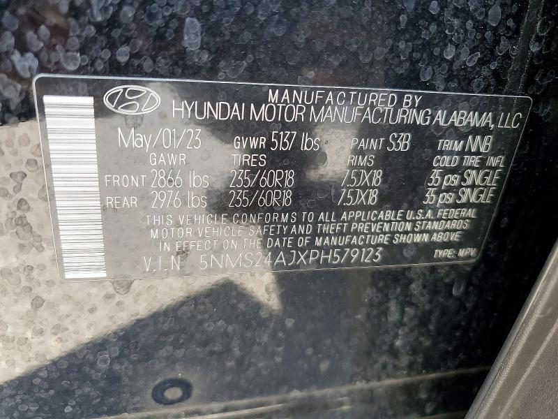 55212356 :رقم المزاد ، 5NMS24AJXPH579123 vin ، 2023 Hyundai Santa Fe مزاد بيع