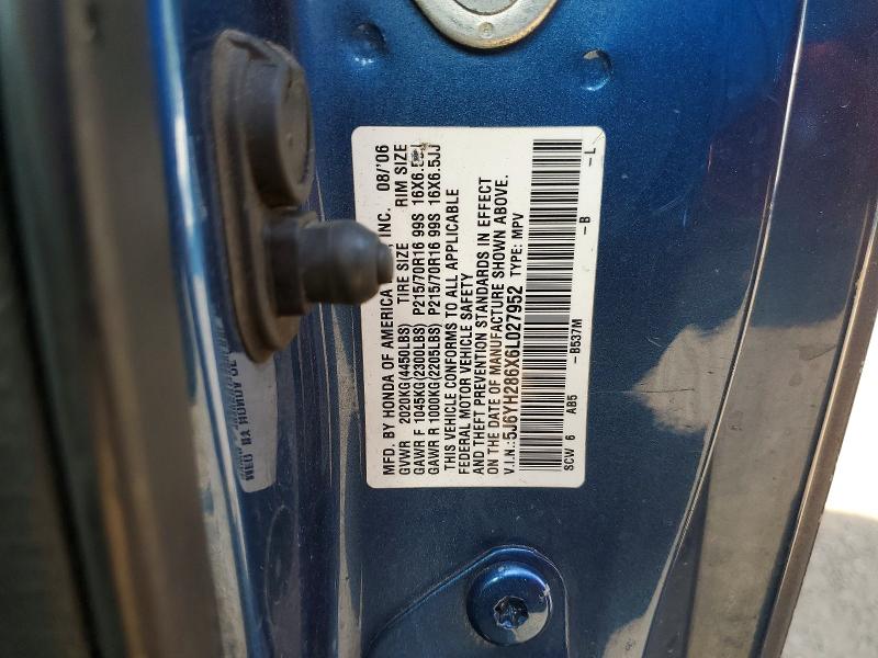 2006 Honda Element მანქანა იყიდება აუქციონზე, vin: 5J6YH286X6L027952, აუქციონის ნომერი: 52482846