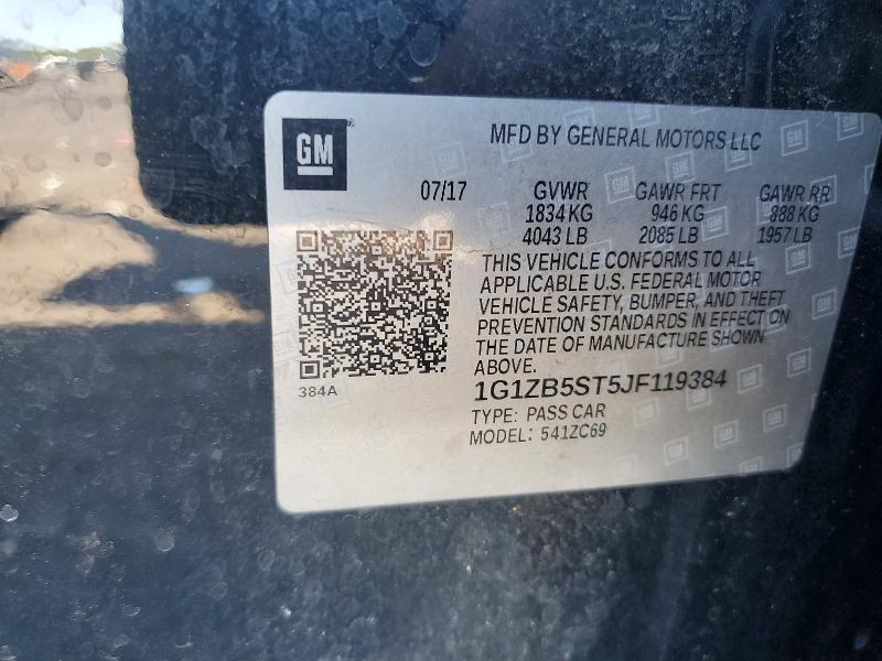Продажа на аукционе авто 2018 Chevrolet Malibu, vin: 1G1ZB5ST5JF119384, номер лота: 41629876