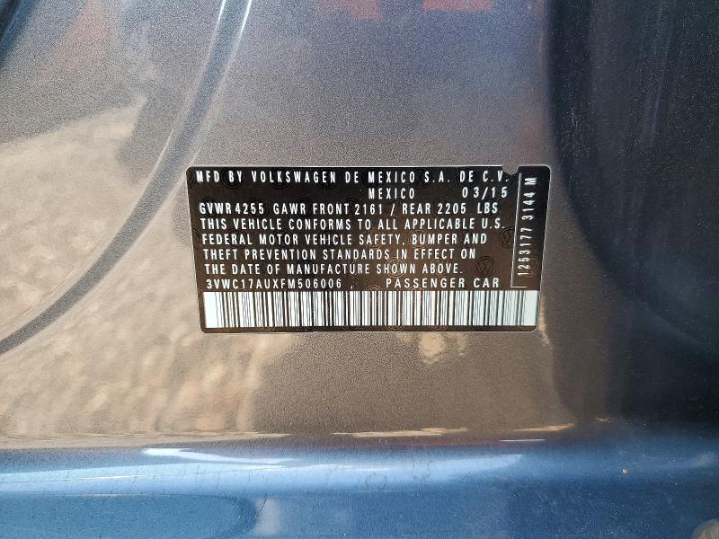 Продажа на аукционе авто 2015 Volkswagen Golf Sportwagen, vin: 3VWC17AUXFM506006, номер лота: 55422356