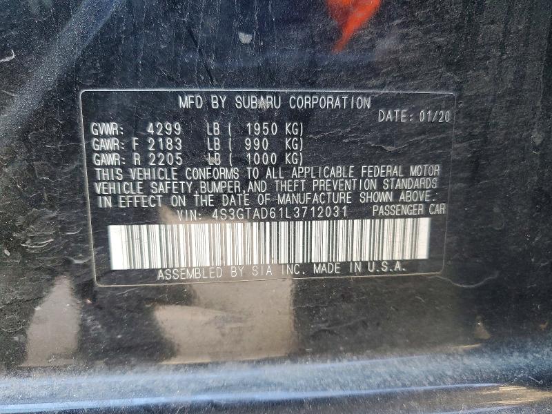 Продажа на аукционе авто 2020 Subaru Impreza, vin: 4S3GTAD61L3712031, номер лота: 54878346