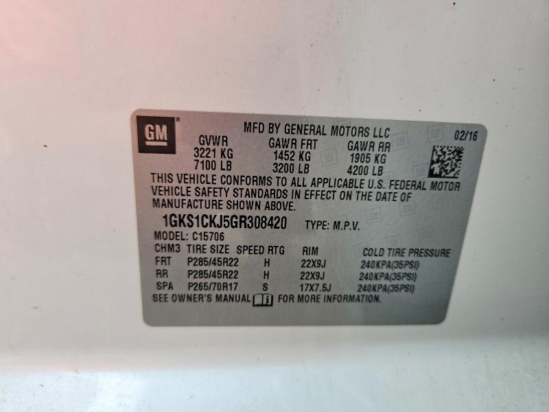 Продажа на аукционе авто 2016 Gmc Yukon, vin: 1GKS1CKJ5GR308420, номер лота: 55135126