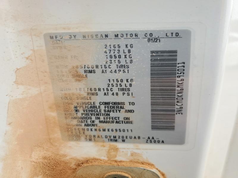2021 Nissan Nv200 მანქანა იყიდება აუქციონზე, vin: 3N6CM0KN6MK695011, აუქციონის ნომერი: 47540516