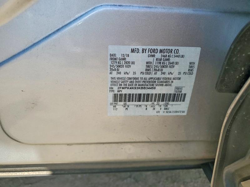 Aukcja sprzedaży 2019 Ford Edge, vin: 2FMPK4K93KBB34459, numer aukcji: 55516466