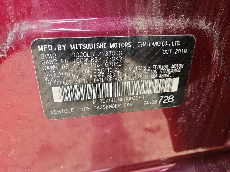 Aukcja sprzedaży 2020 Mitsubishi Mirage, vin: ML32A5HJ8LH002393, numer aukcji: 52503236