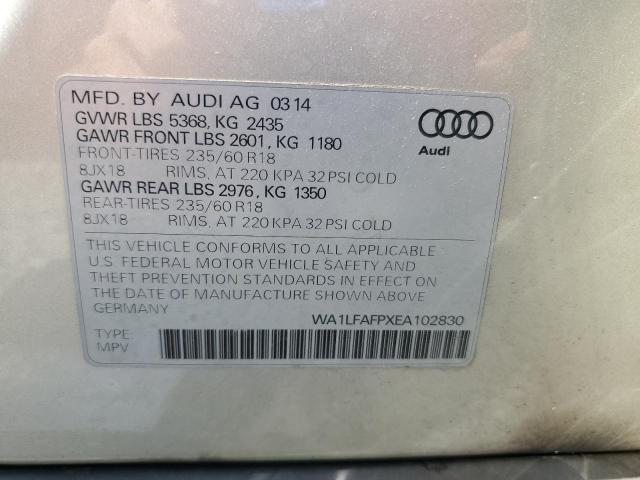 2014 Audi Q5 მანქანა იყიდება აუქციონზე, vin: WA1LFAFPXEA102830, აუქციონის ნომერი: 54417666