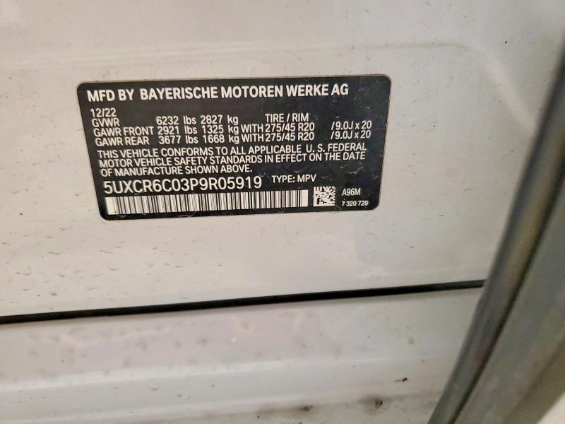 Продаж на аукціоні авто 2023 Bmw X5, vin: 5UXCR6C03P9R05919, номер лоту: 53603716