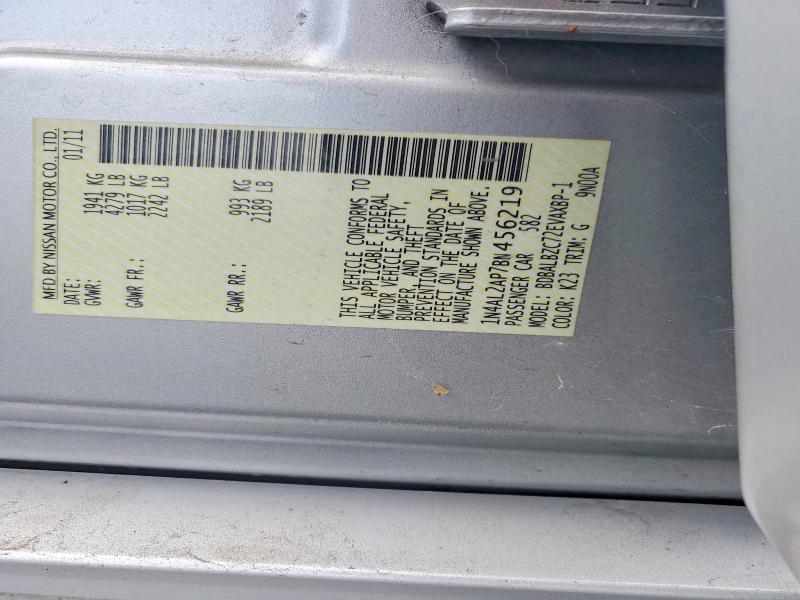 55218536 :رقم المزاد ، 1N4AL2AP7BN456219 vin ، 2011 Nissan Altima مزاد بيع