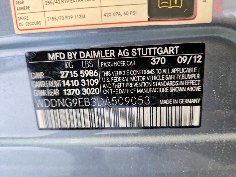 54243596 :رقم المزاد ، WDDNG9EB3DA509053 vin ، 2013 Mercedes-benz S مزاد بيع
