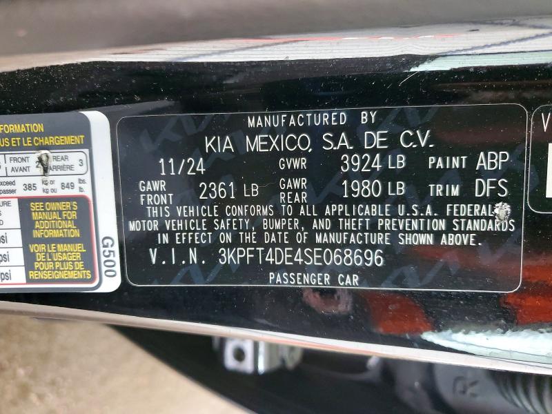 Aukcja sprzedaży 2025 Kia K4, vin: 3KPFT4DE4SE068696, numer aukcji: 54181716