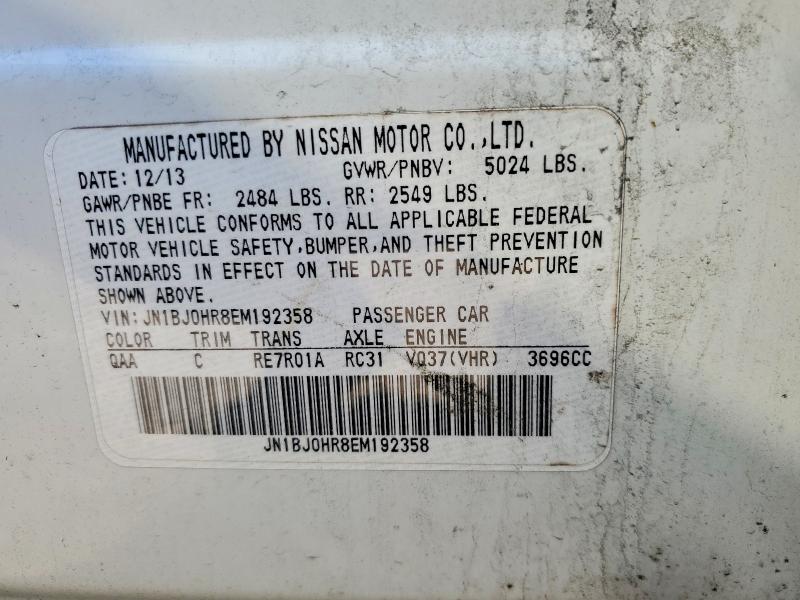 55317176 :رقم المزاد ، JN1BJ0HR8EM192358 vin ، 2014 Infiniti Qx50 مزاد بيع