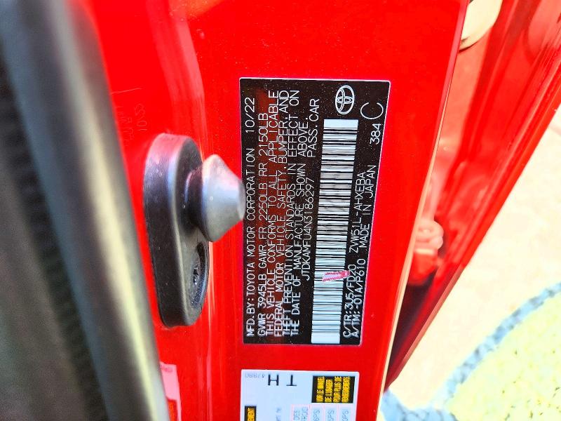 2022 Toyota Prius მანქანა იყიდება აუქციონზე, vin: JTDKAMFU4N3186297, აუქციონის ნომერი: 53897256