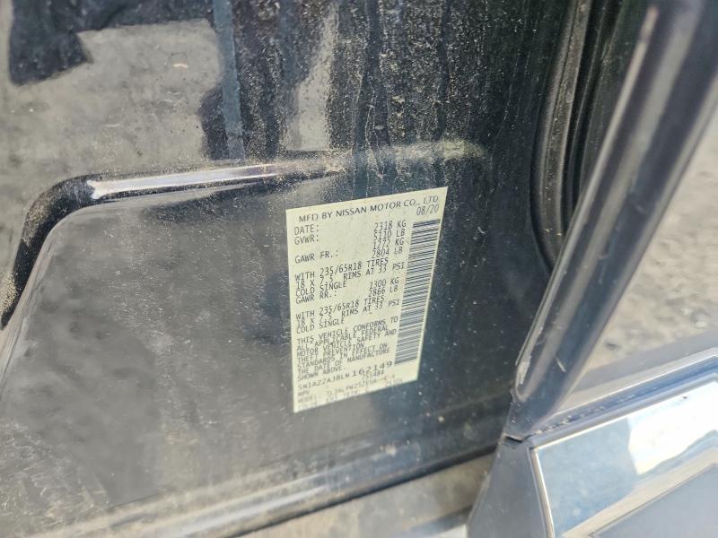 53019546 :رقم المزاد ، 5N1AZ2AJ8LN162149 vin ، 2020 Nissan Murano مزاد بيع