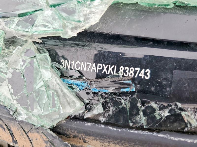 2019 Nissan Versa მანქანა იყიდება აუქციონზე, vin: 3N1CN7APXKL838743, აუქციონის ნომერი: 52671116