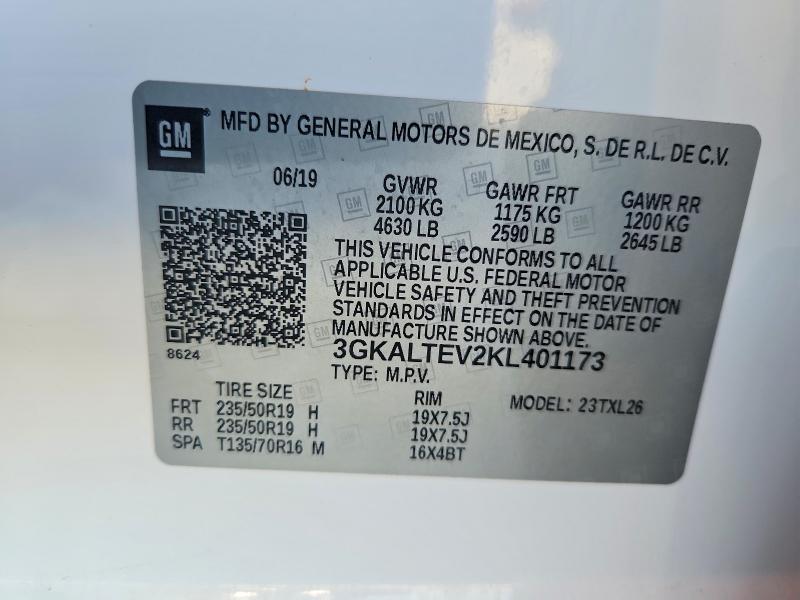 54625266 :رقم المزاد ، 3GKALTEV2KL401173 vin ، 2019 Gmc Terrain مزاد بيع