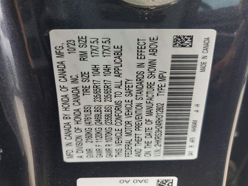 Продажа на аукционе авто 2024 Honda Cr-v, vin: 2HKRS3H24RH312802, номер лота: 53873266