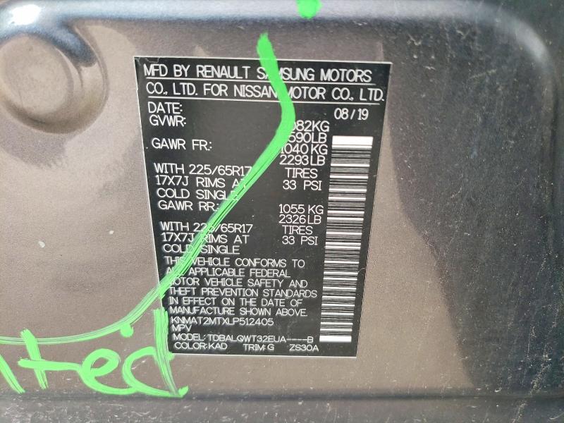 Aukcja sprzedaży 2020 Nissan Rogue, vin: KNMAT2MTXLP512405, numer aukcji: 50521076