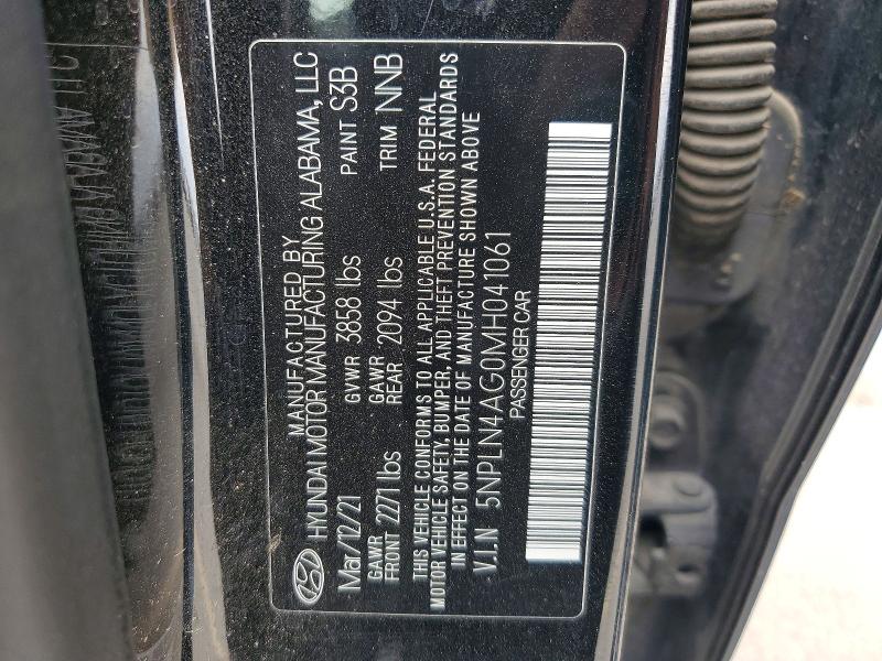 Продажа на аукционе авто 2021 Hyundai Elantra, vin: 5NPLN4AG0MH041061, номер лота: 54907446