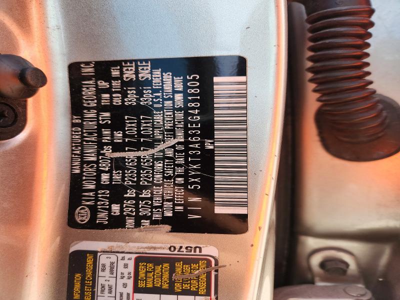 Продаж на аукціоні авто 2014 Kia Sorento, vin: 5XYKT3A63EG481805, номер лоту: 53801066