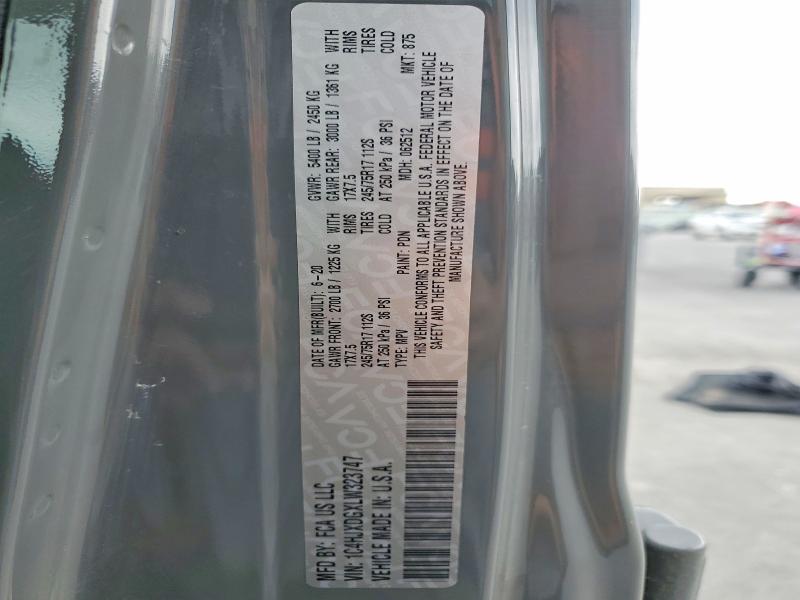 Продажа на аукционе авто 2020 Jeep Wrangler Unlimited, vin: 1C4HJXDGXLW323747, номер лота: 52073326