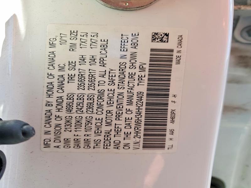 Aukcja sprzedaży 2017 Honda Cr-v, vin: 2HKRW6H34HH224409, numer aukcji: 55241866