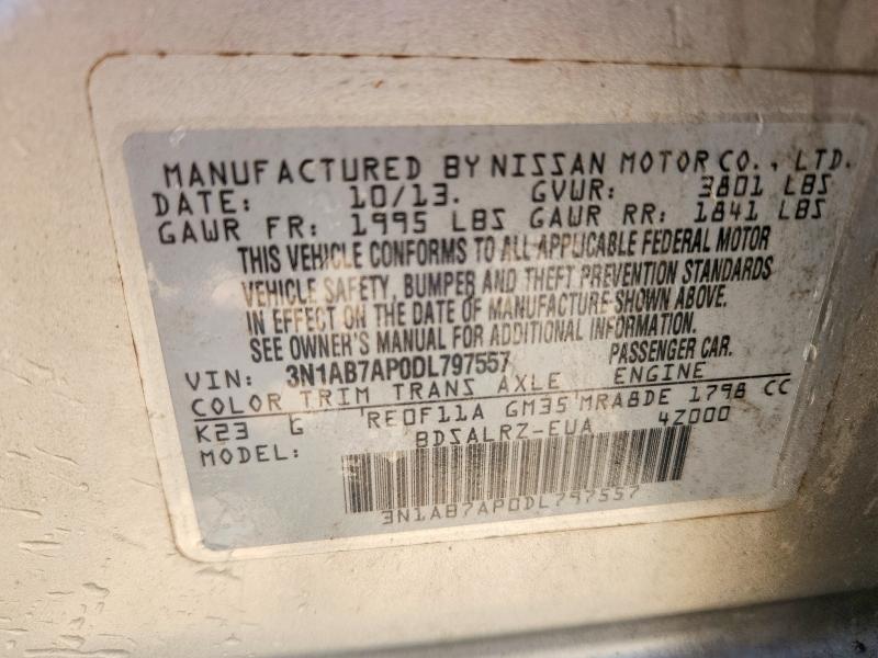 Продаж на аукціоні авто 2013 Nissan Sentra, vin: 3N1AB7AP0DL797557, номер лоту: 53026356