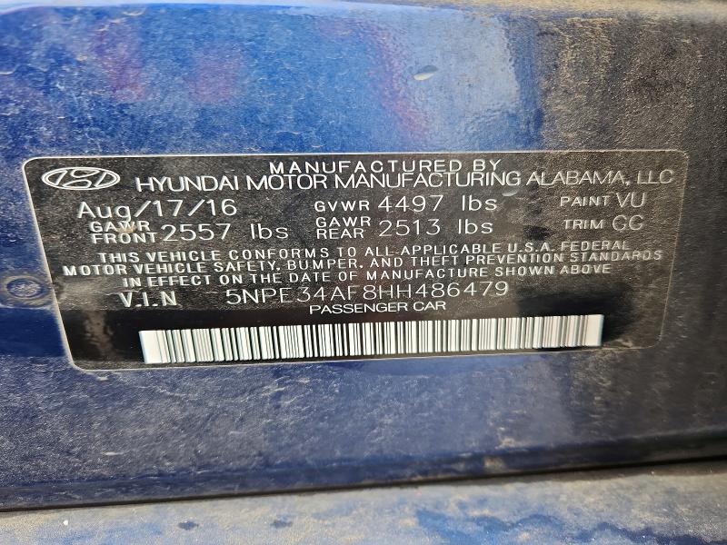 Aukcja sprzedaży 2017 Hyundai Sonata, vin: 5NPE34AF8HH486479, numer aukcji: 55423896