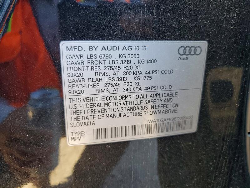 53200936 :رقم المزاد ، WA1LGAFE9ED009453 vin ، 2014 Audi Q7 مزاد بيع