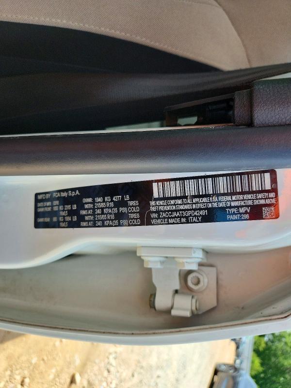 54831716 :رقم المزاد ، ZACCJAAT3GPD42491 vin ، 2016 Jeep Renegade مزاد بيع