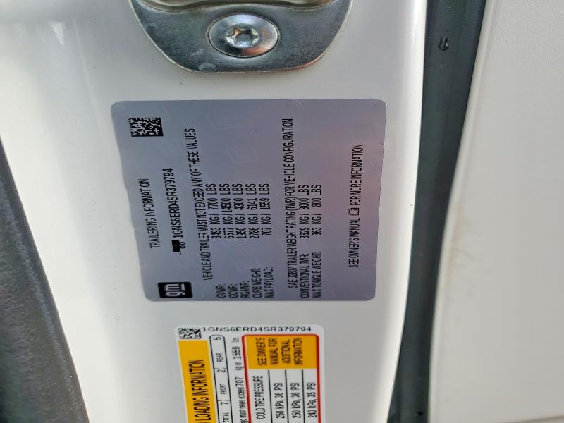 2025 Chevrolet Suburban მანქანა იყიდება აუქციონზე, vin: 1GNS6ERD4SR379794, აუქციონის ნომერი: 54514156