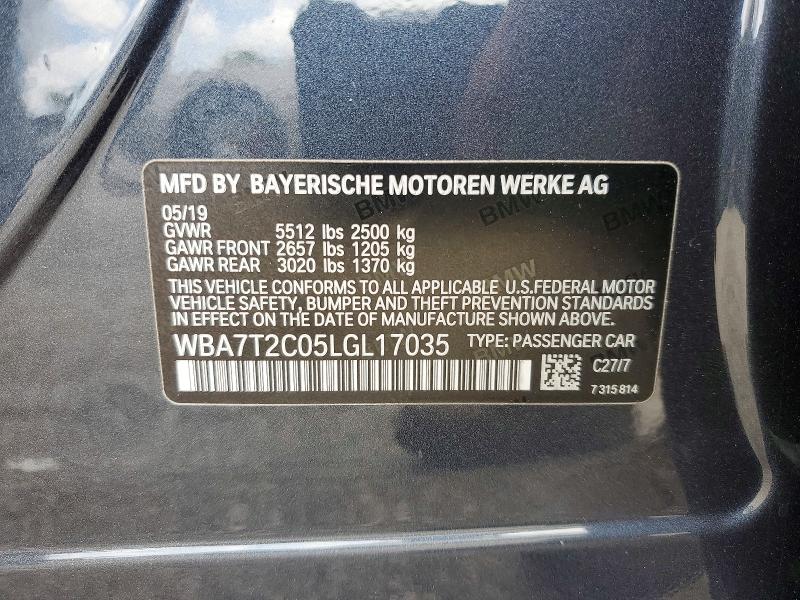 Продаж на аукціоні авто 2020 Bmw 740, vin: WBA7T2C05LGL17035, номер лоту: 55076286