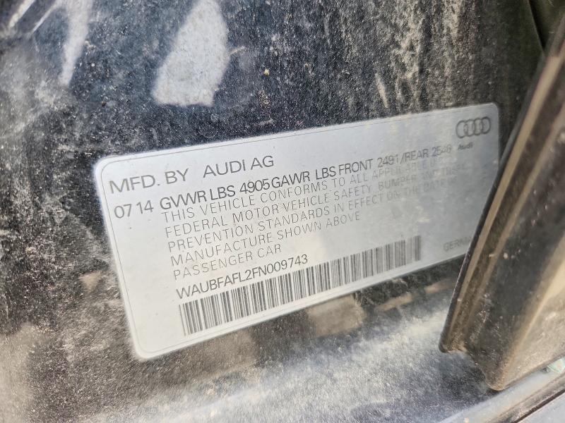 51915076 :رقم المزاد ، WAUBFAFL2FN009743 vin ، 2015 Audi A4 مزاد بيع