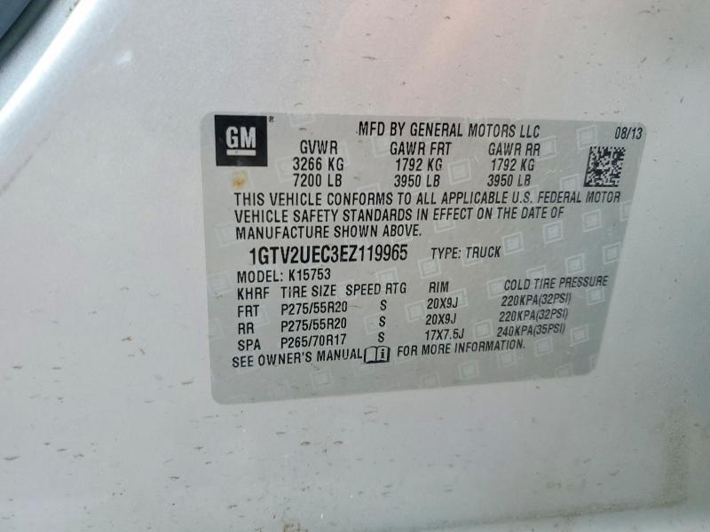 51847336 :رقم المزاد ، 1GTV2UEC3EZ119965 vin ، 2014 Gmc Sierra مزاد بيع