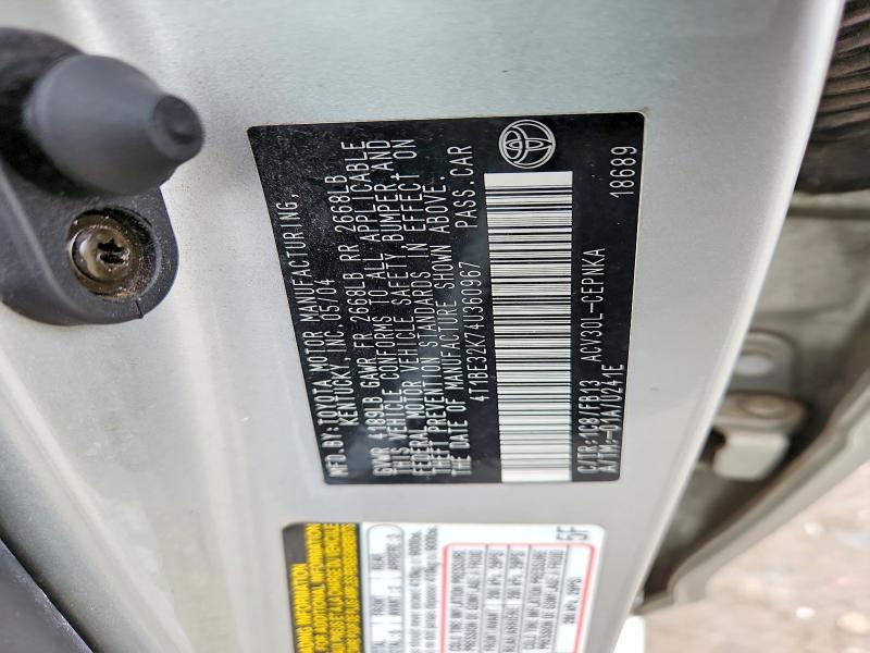 Aukcja sprzedaży 2004 Toyota Camry, vin: 4T1BE32K74U360967, numer aukcji: 52690406