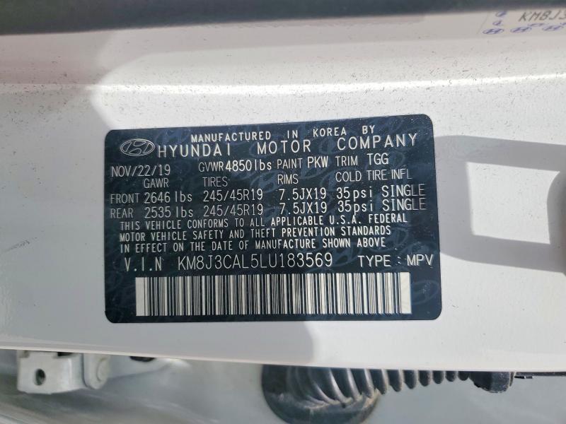 Aukcja sprzedaży 2020 Hyundai Tucson, vin: KM8J3CAL5LU183569, numer aukcji: 52860656