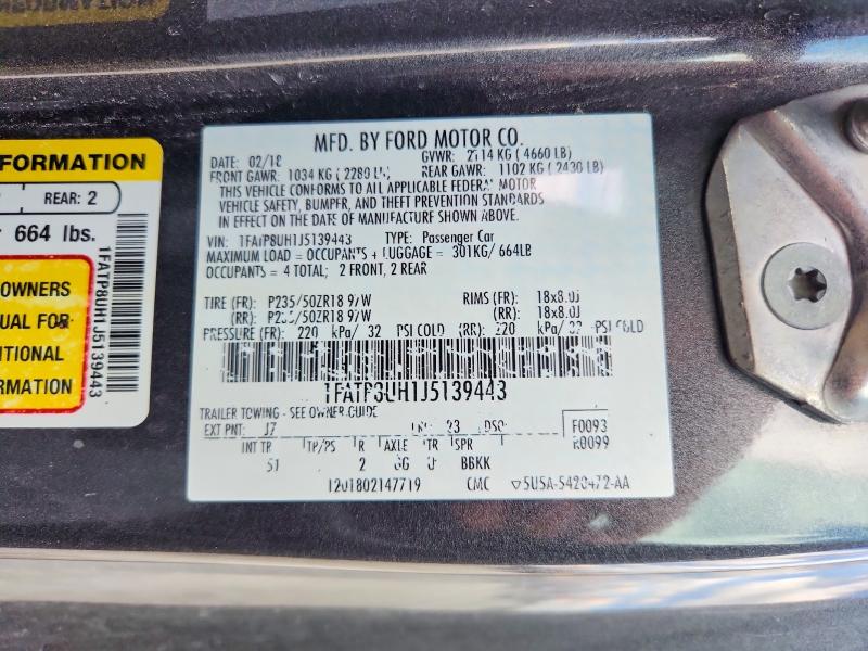 Aukcja sprzedaży 2018 Ford Mustang, vin: 1FATP8UH1J5139443, numer aukcji: 51690486